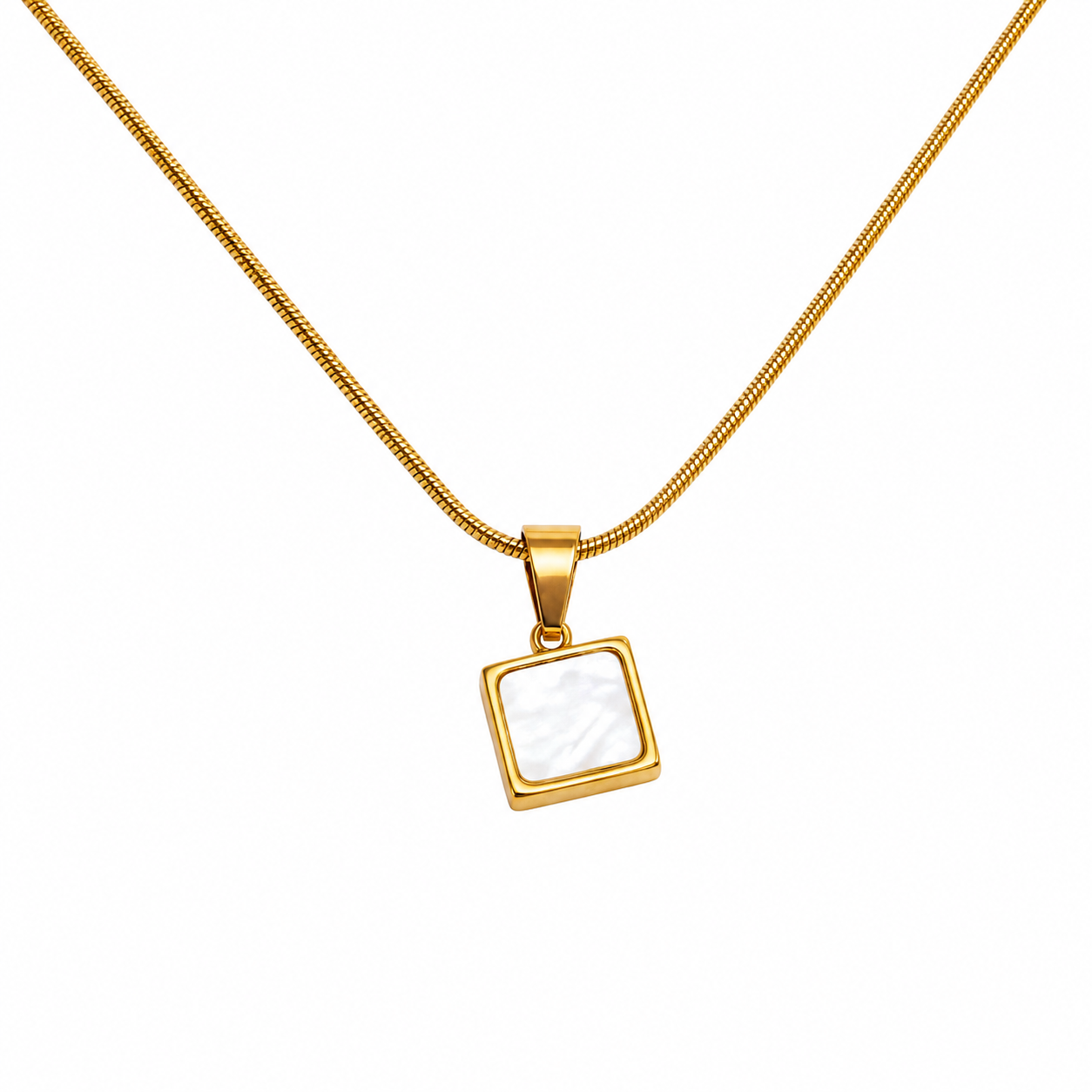Golden Square Shell Pendant